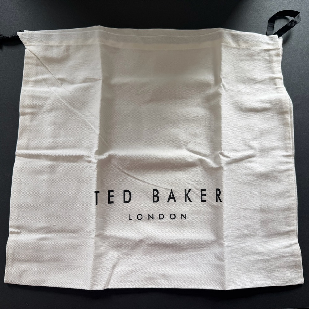 Ted Baker London White Drawstring Dust Bag with Black Logo